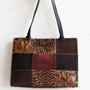 Carla Mancini Animal Patchwork large Shoulder Bag
